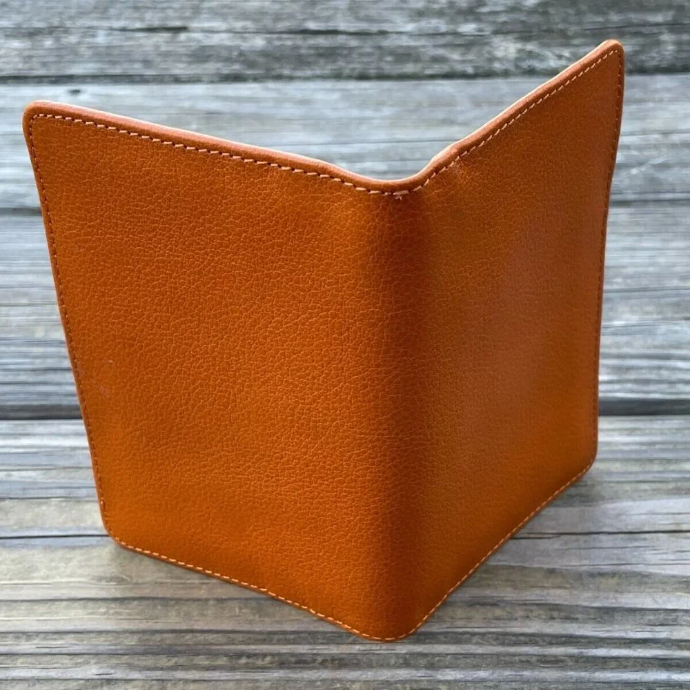 Leather Passport Holder Handmade Mustard Genuine Leather Bi Fold Travel Wallet